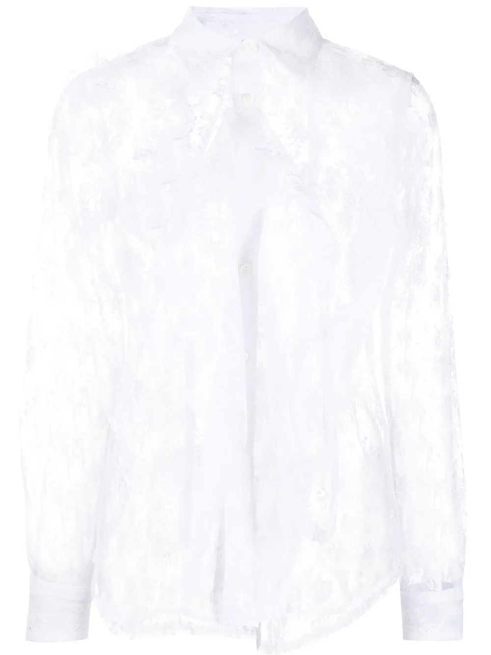 

Comme Des Garçons floral-lace detail shirt - White