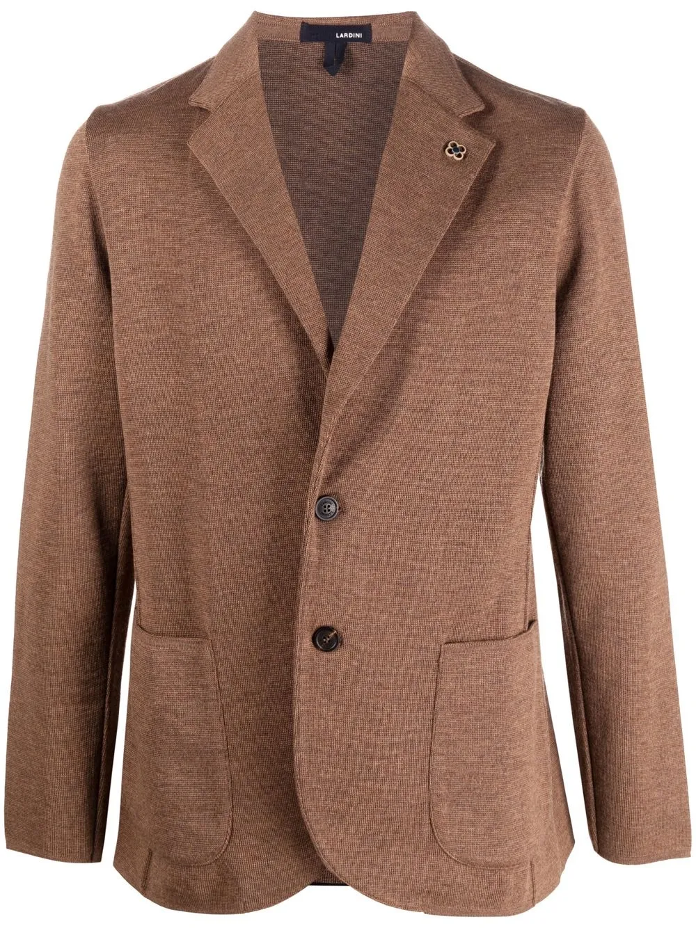 

Lardini fine-knit single breasted blazer - Brown