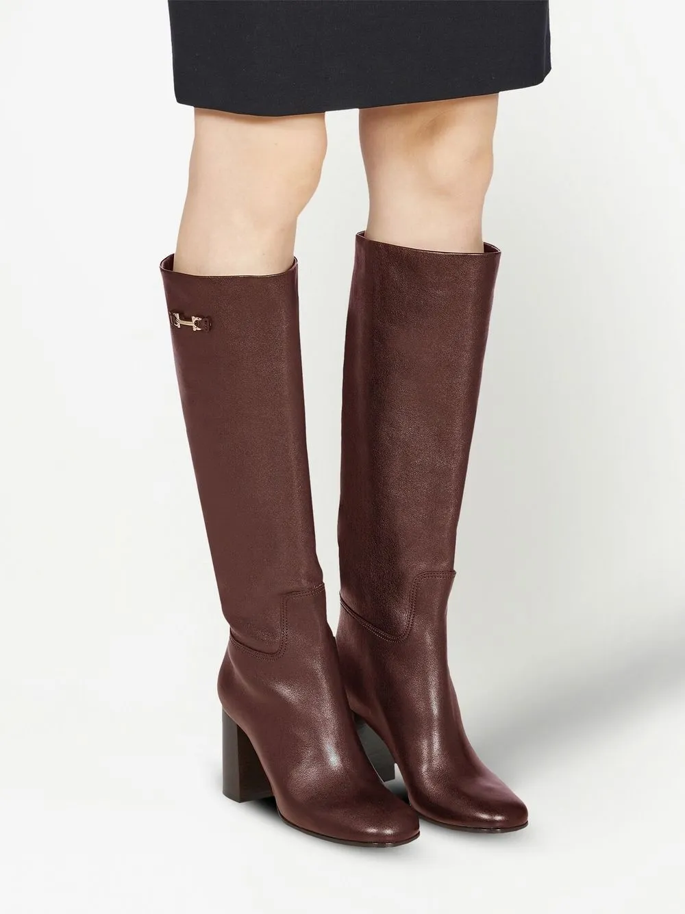 Ferragamo Double Gancini Boot In Brown
