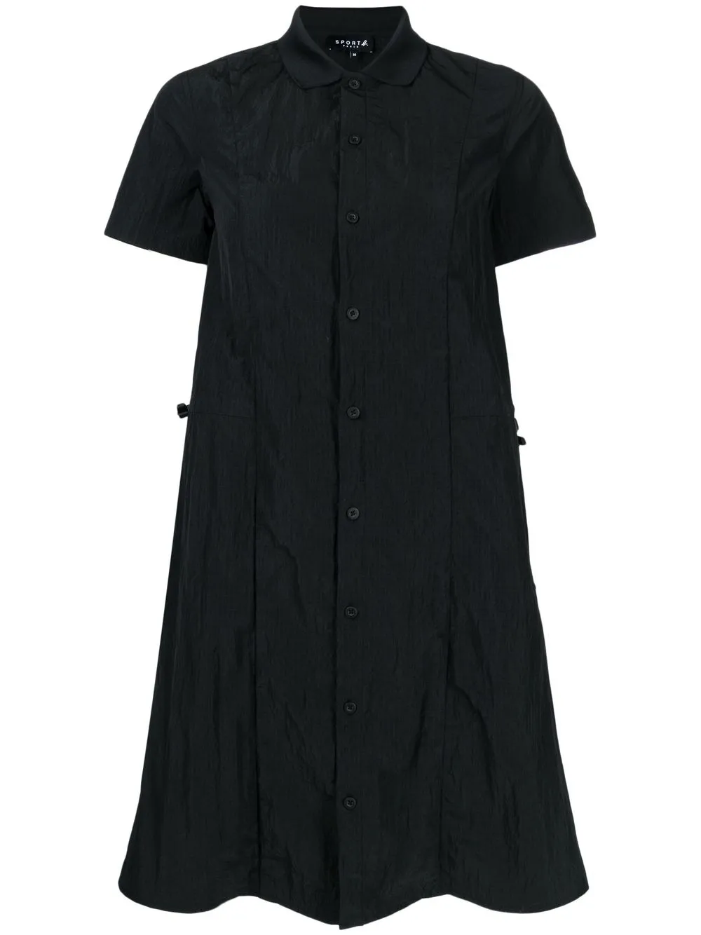 

SPORT b. by agnès b. crinkle-effect mini shirtdress - Black