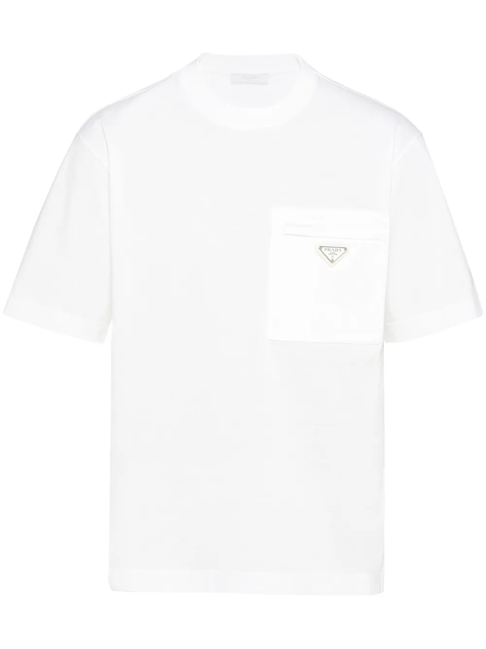 Prada Katoenen T-shirt met logoplakkaat Wit