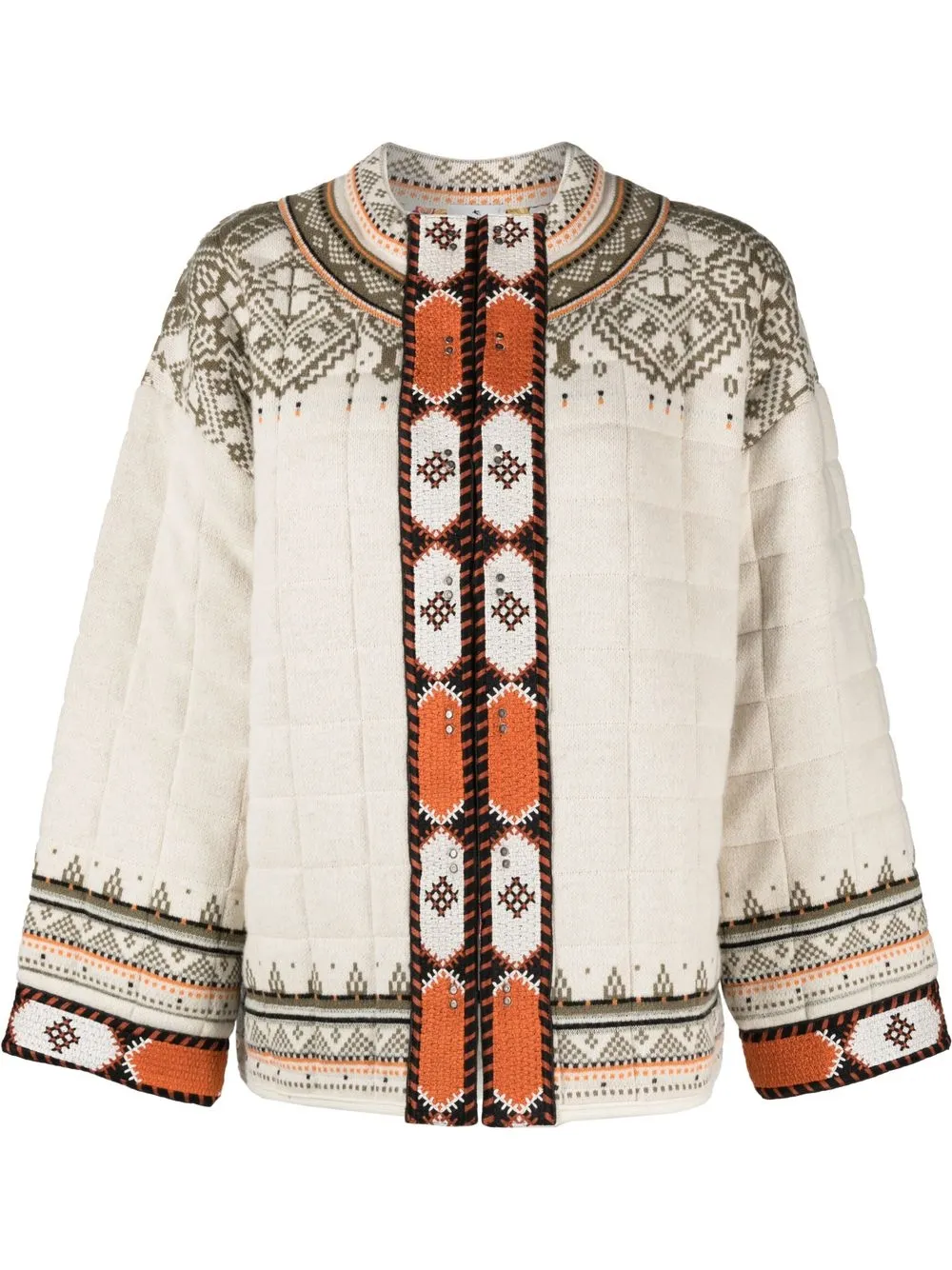 

ETRO quilted geometric-pattern jacket - White