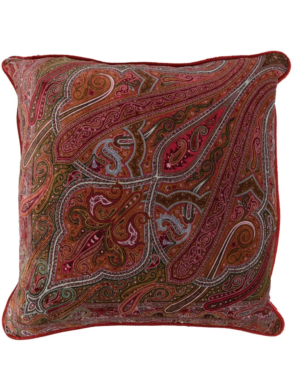 

ETRO HOME paisley-print velvet cushion - Red
