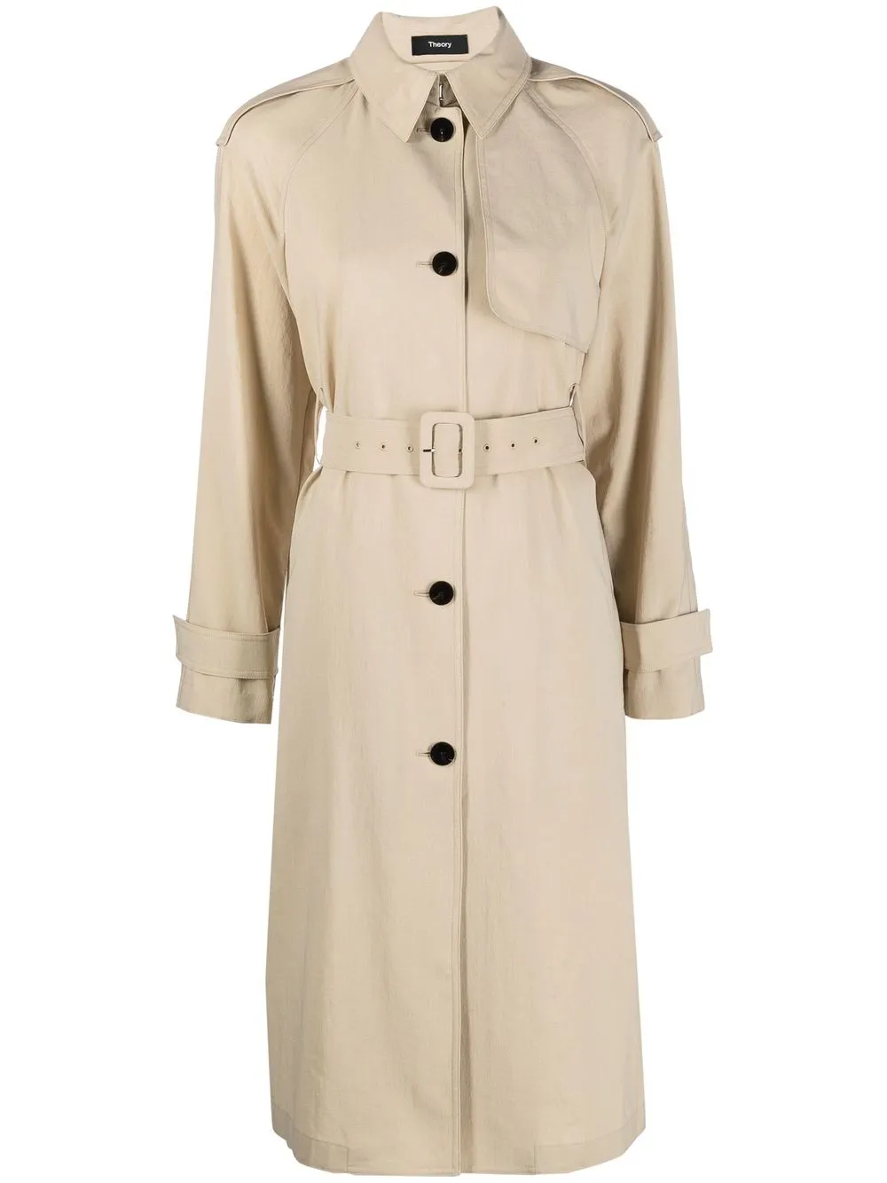 

Theory belted single-breasted coat - Neutrals