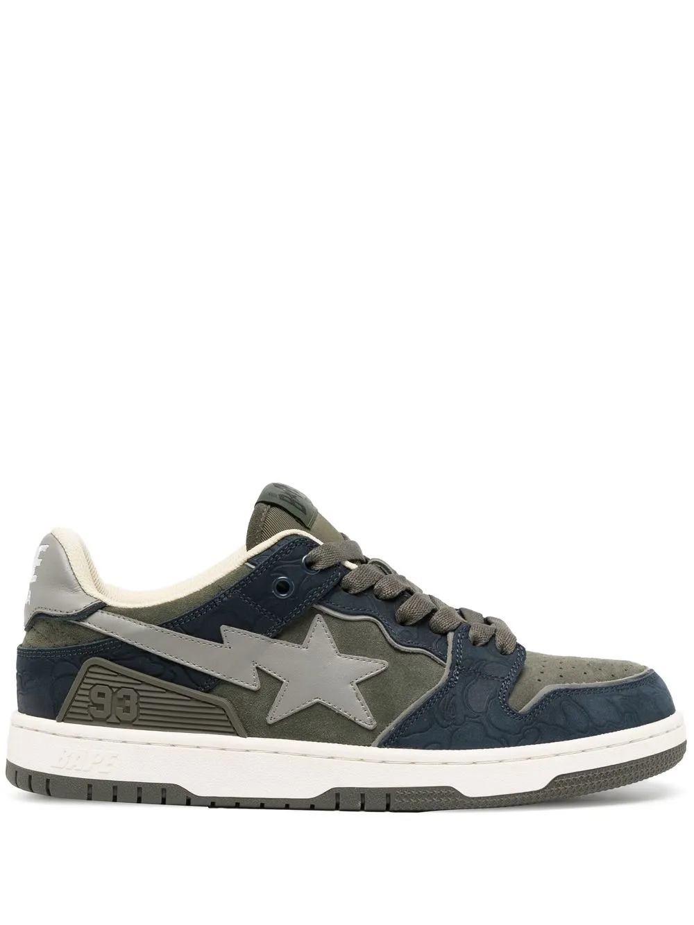 

A BATHING APE® tenis bajos con parche de estrella - Verde