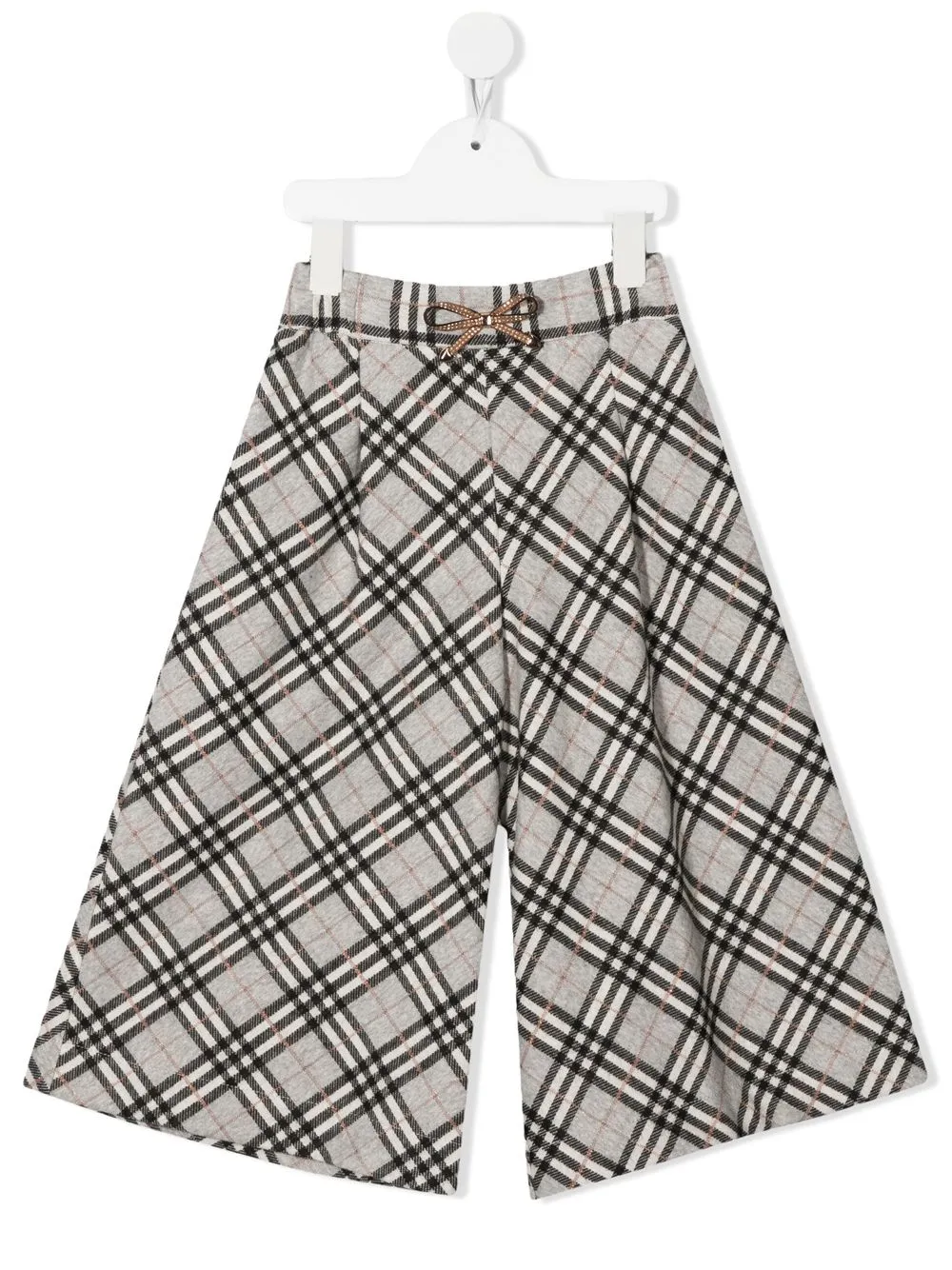 

Monnalisa plaid wide-leg trousers - Grey