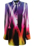 The Attico abstract-print shirtdress - Purple