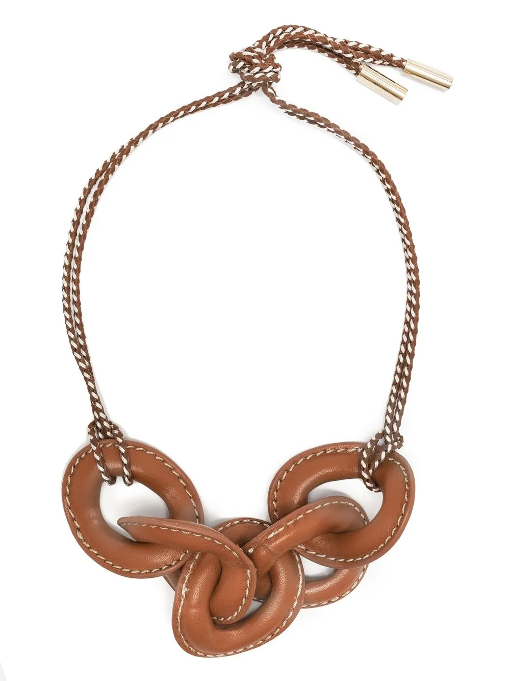 

Ferragamo Sella leather necklace - Brown