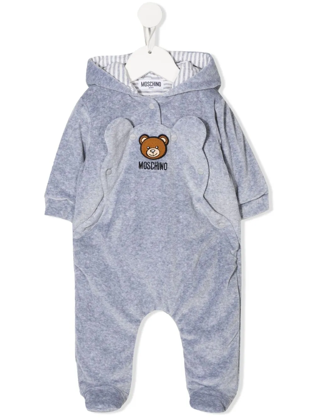 

Moschino Kids pijama con capucha y logo bordado - Gris