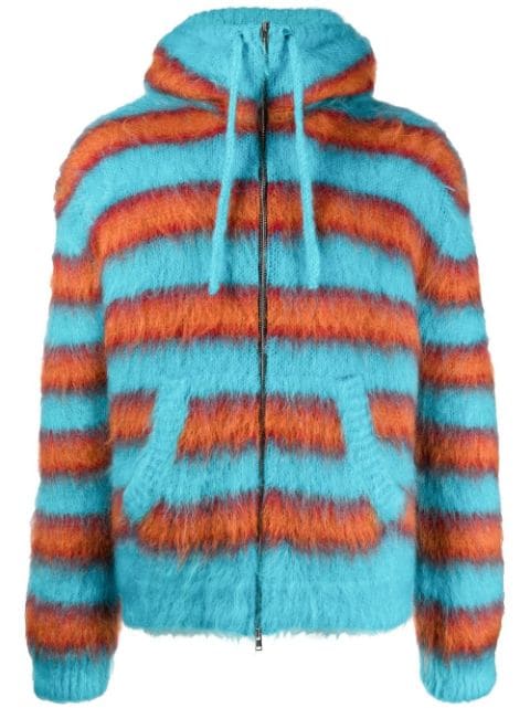 Marni Striped Knitted Hoodie - Farfetch