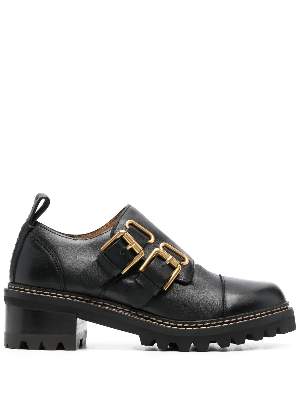 

See by Chloé Mallory buckle-detail heeled brogues - Black