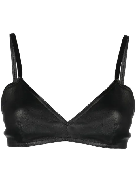 The Mannei Sierra leather cropped tank top