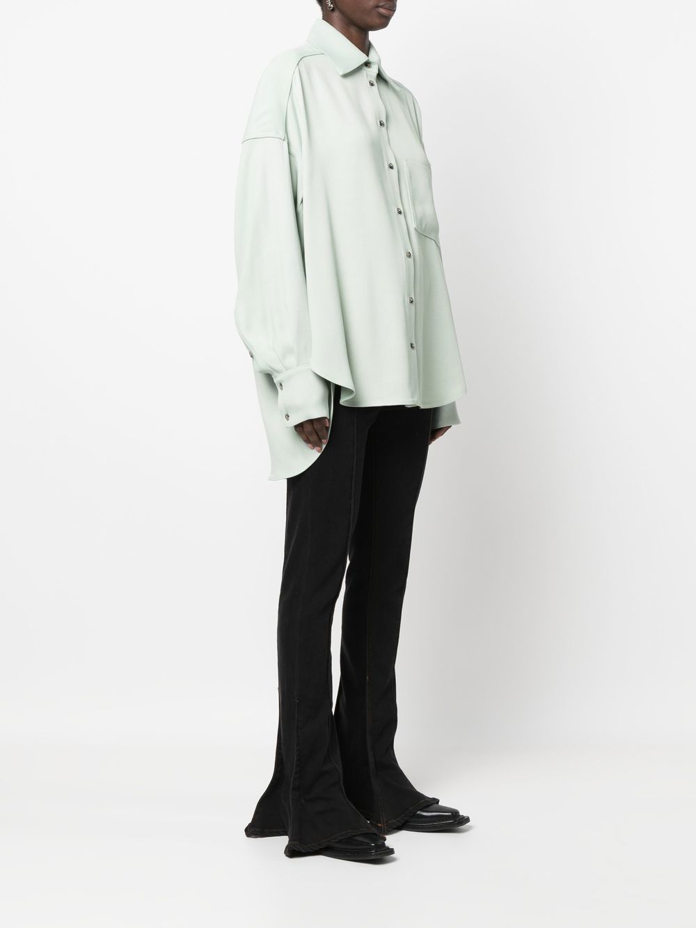 The Mannei Blouse met lange achterkant - Groen