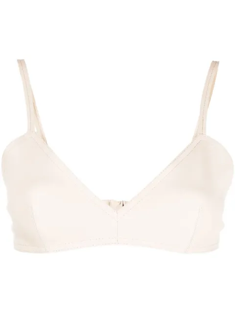 The Mannei Sierra leather cropped tank top