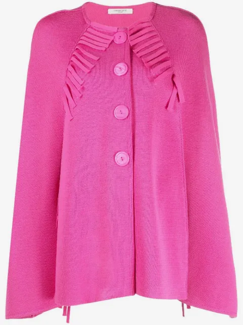 Charlott fringed long-sleeve knit top