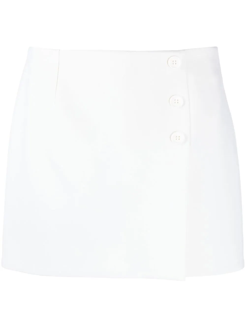 

P.A.R.O.S.H. off-centre button-fastening mini skirt - White