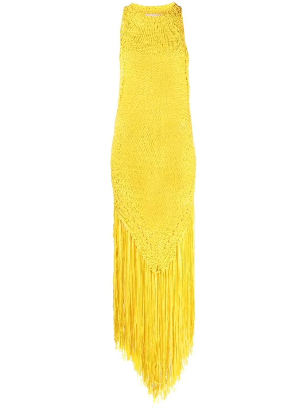 

Alexandre Vauthier vestido tejido con flecos - Amarillo