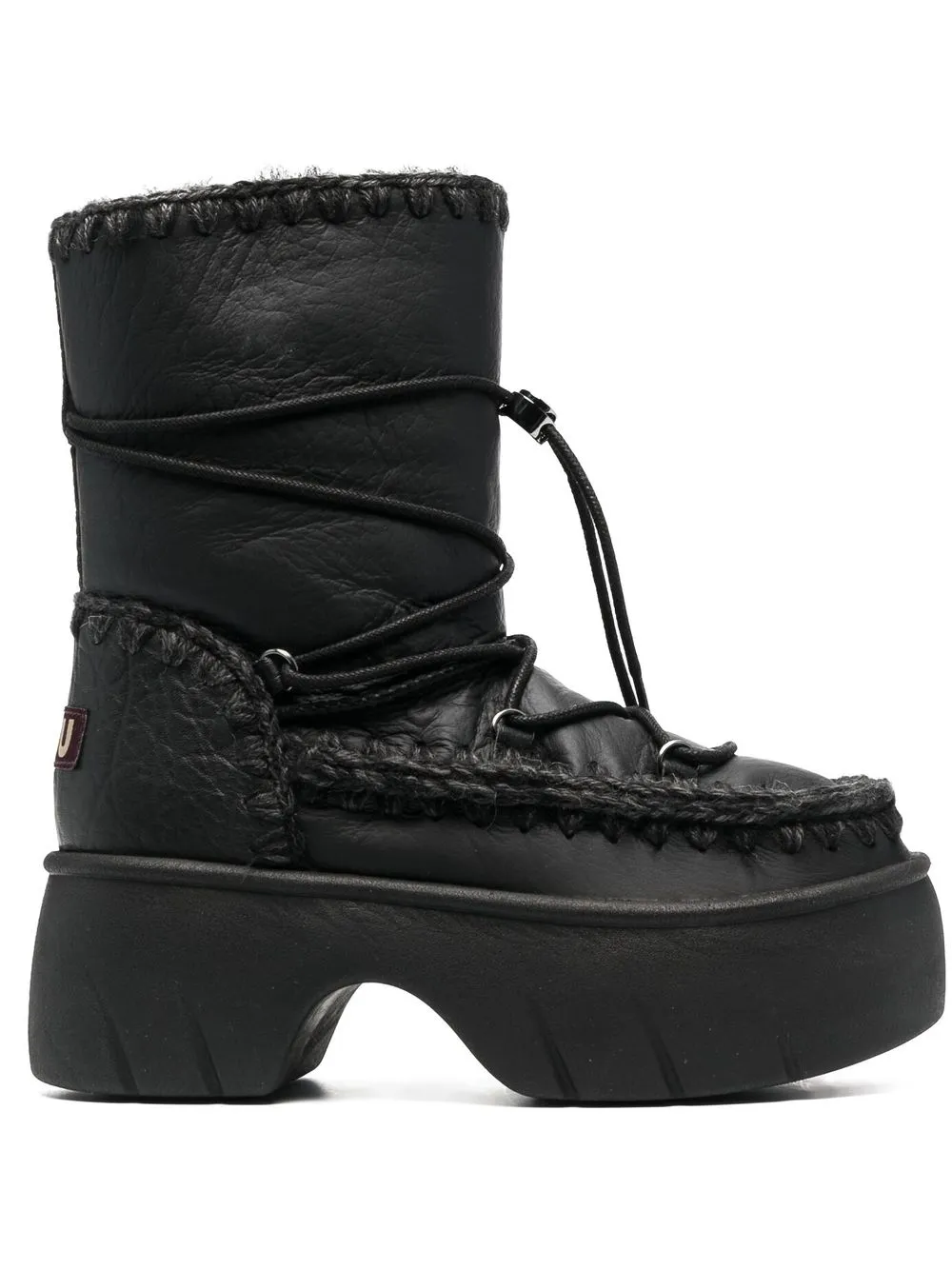 

Mou 65mm chunky lace-up boots - Black