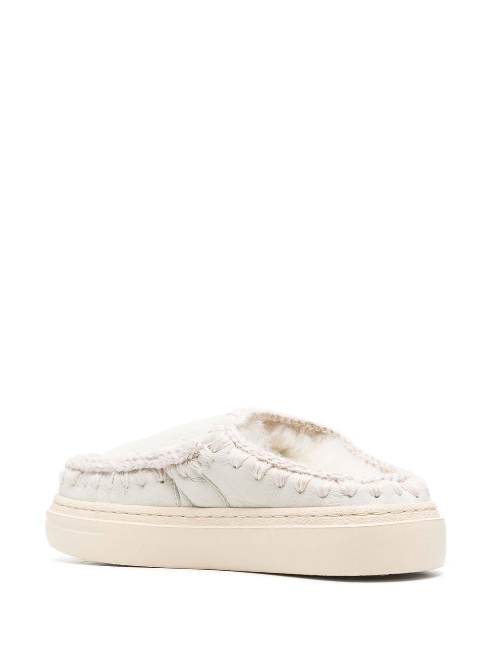 Mou slip-on leather slippers White