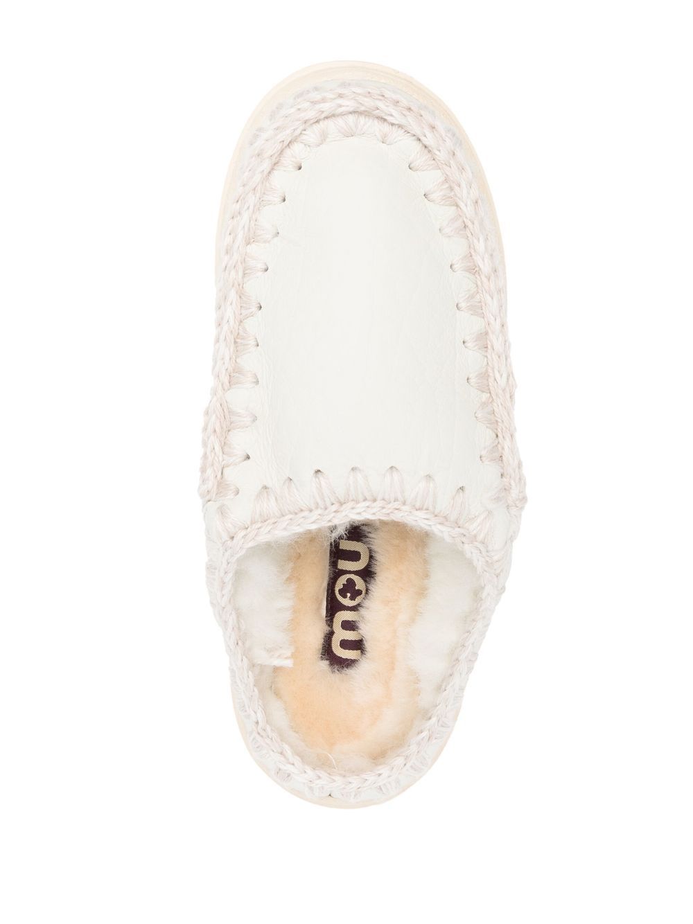 Mou slip-on leather slippers White