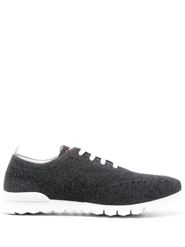 Kiton Knitted Low-top Sneakers in Grey
