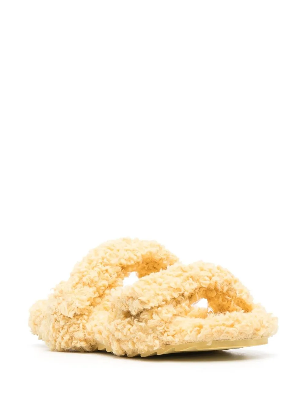 GIABORGHINI Slippers met imitatiebont - Geel