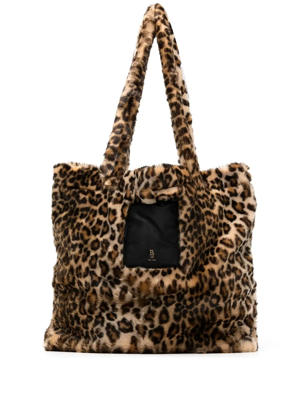 

R13 tote con estampado de leopardo - Marrón