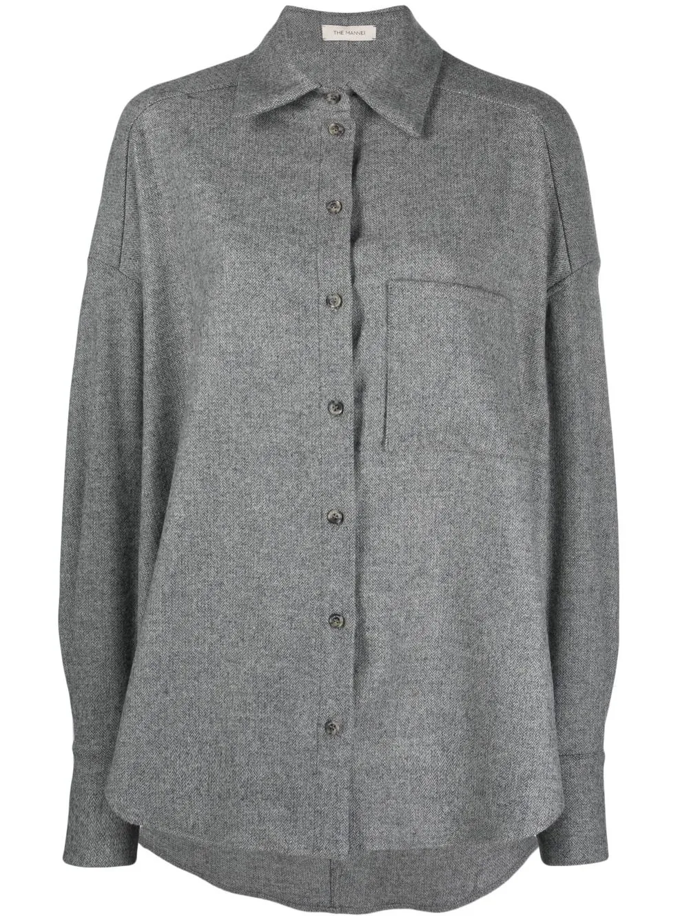 

The Mannei wool-blend long-sleeve shirt - Grey