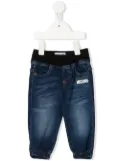 Moschino Kids logo-print denim pants - Blue