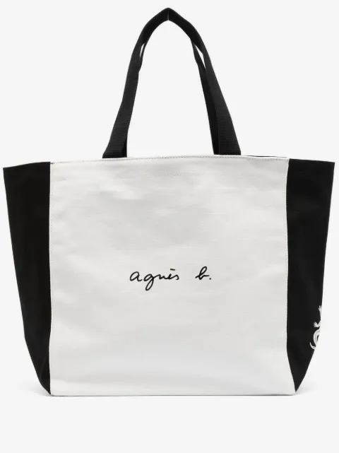 agnès b.  colour-block tote bag