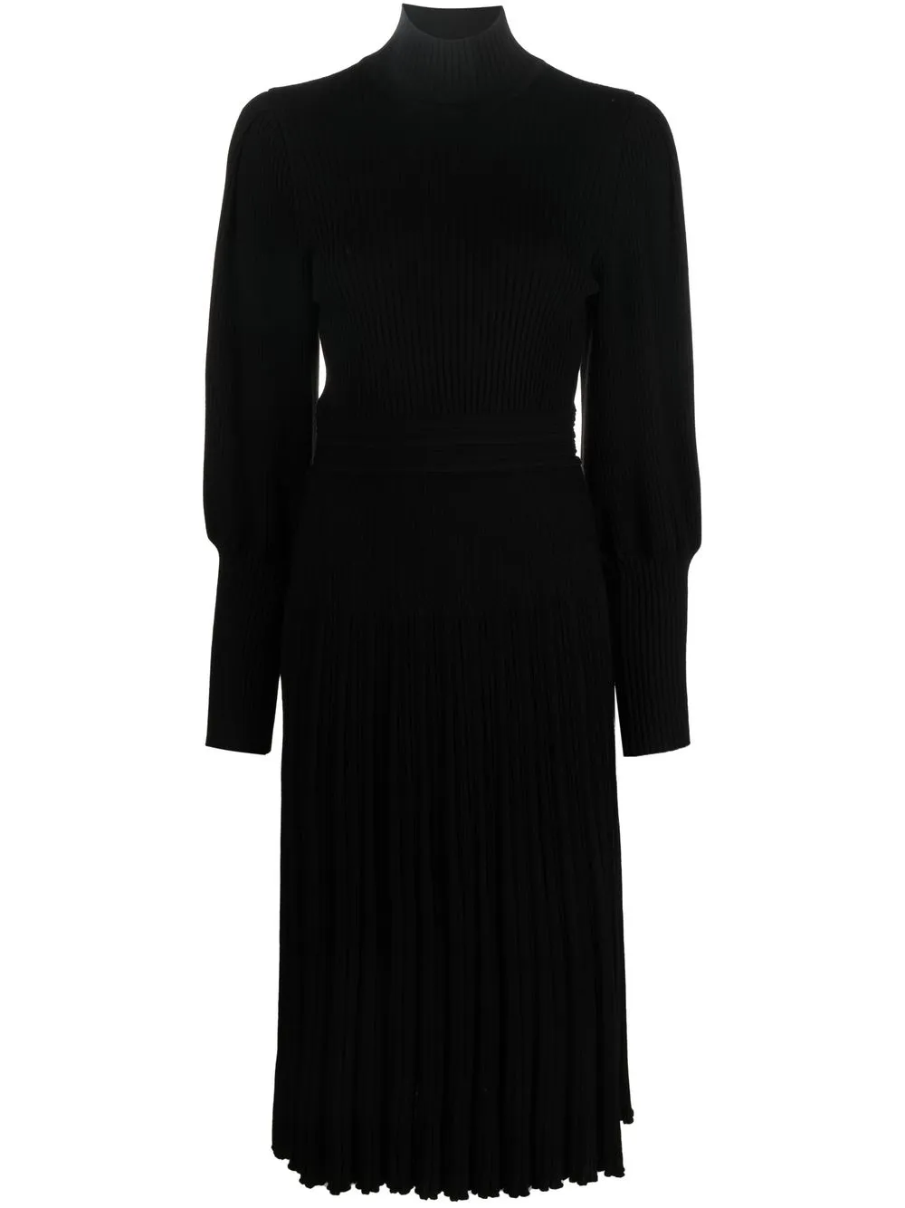 

Antonino Valenti vestido midi tejido con mangas farol - Negro