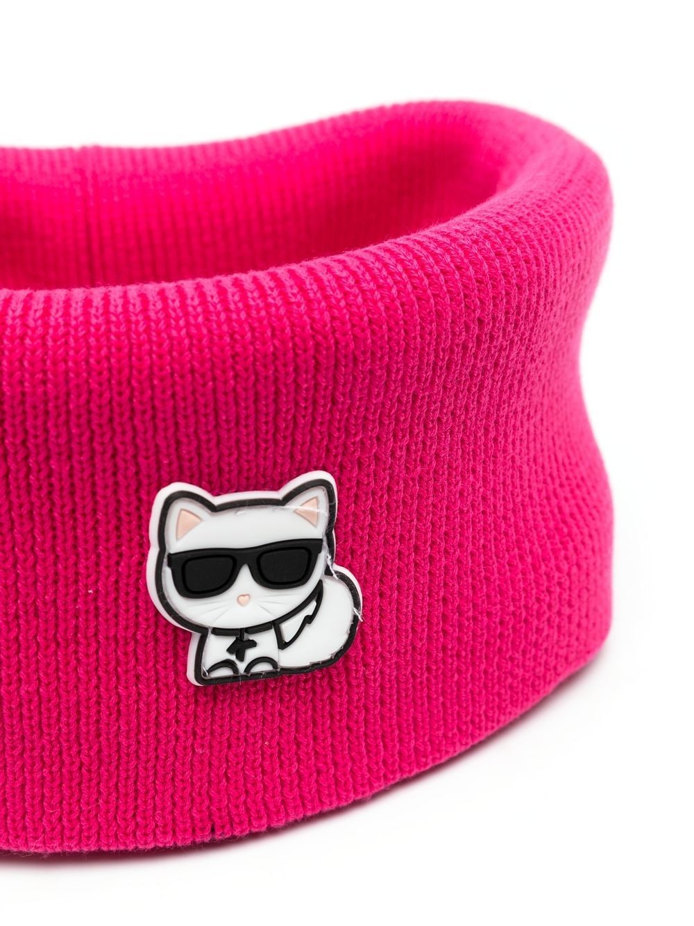 Karl Lagerfeld Kids Ribgebreide sjaal - Roze