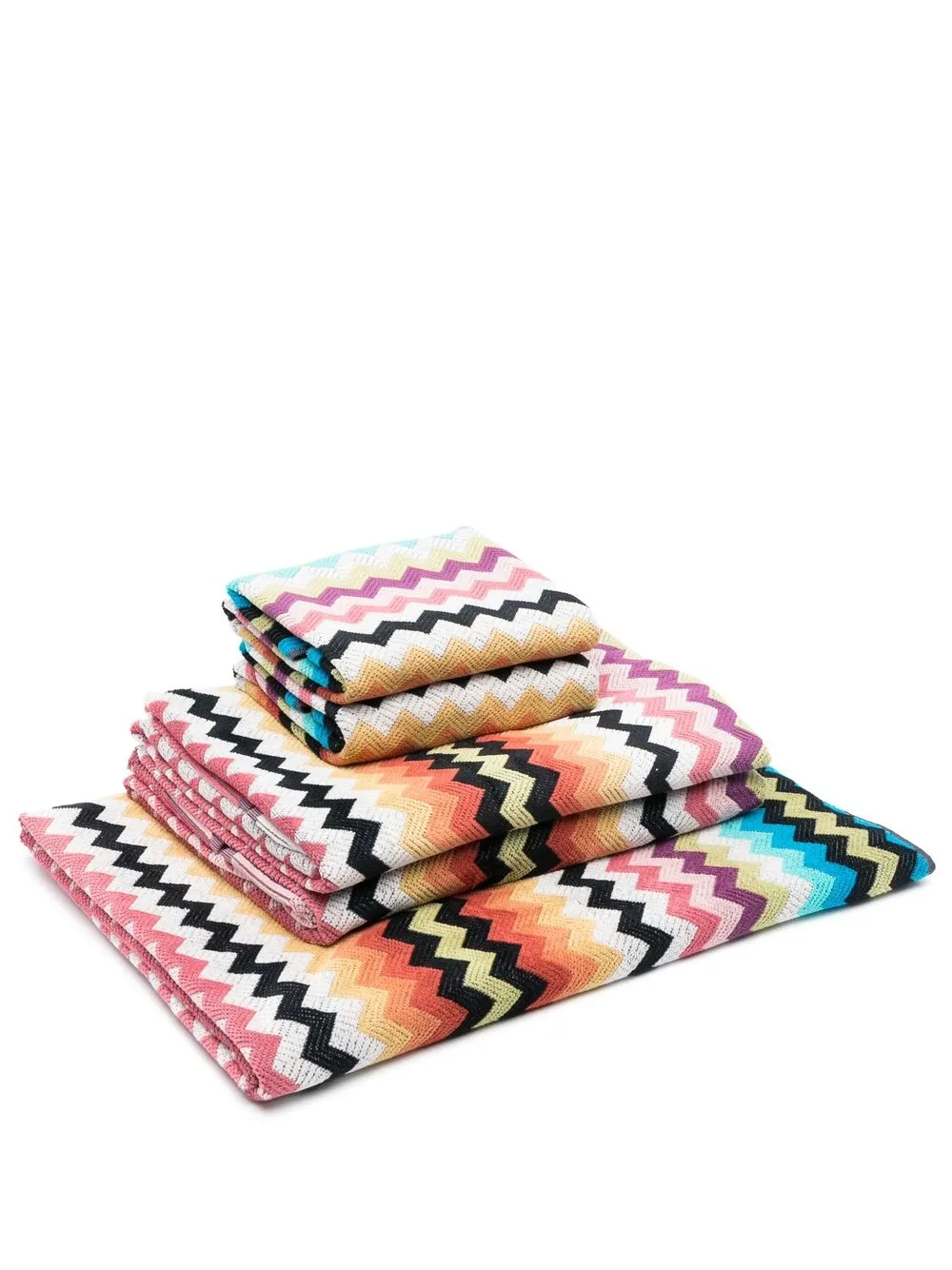 

Missoni Home pack de cinco toallas con estampado en zigzag - Amarillo