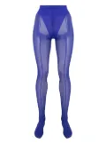 Wolford x Mugler Mesh Panelled Tights - Blue