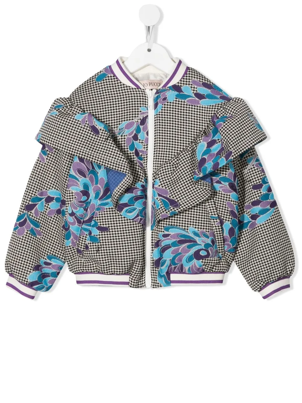 

PUCCI Junior chamarra bomber con bordado floral - Blanco