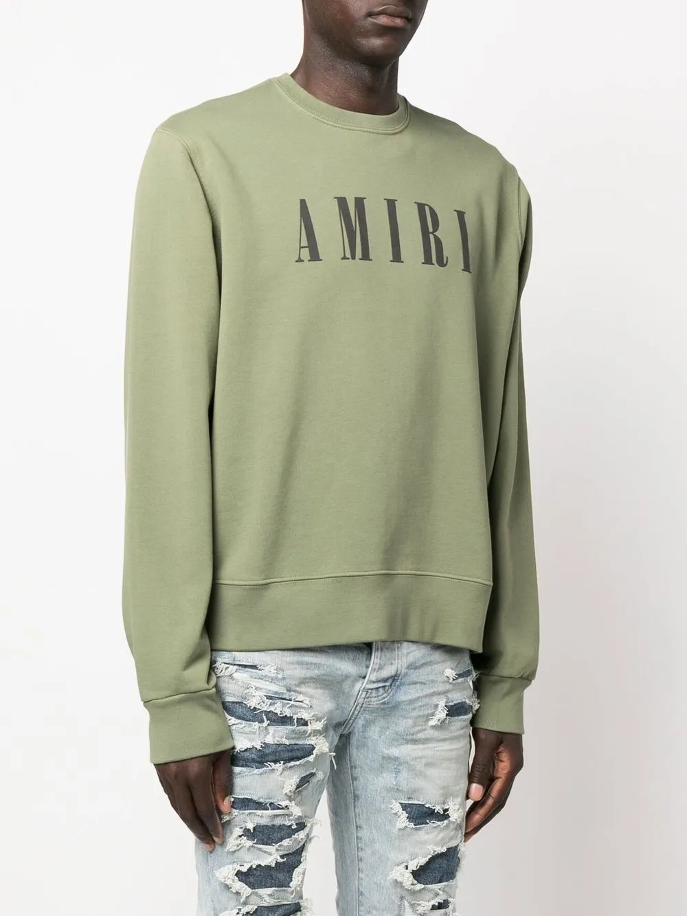  Amiri Sweatshirt Mit Logo Print   Grün 