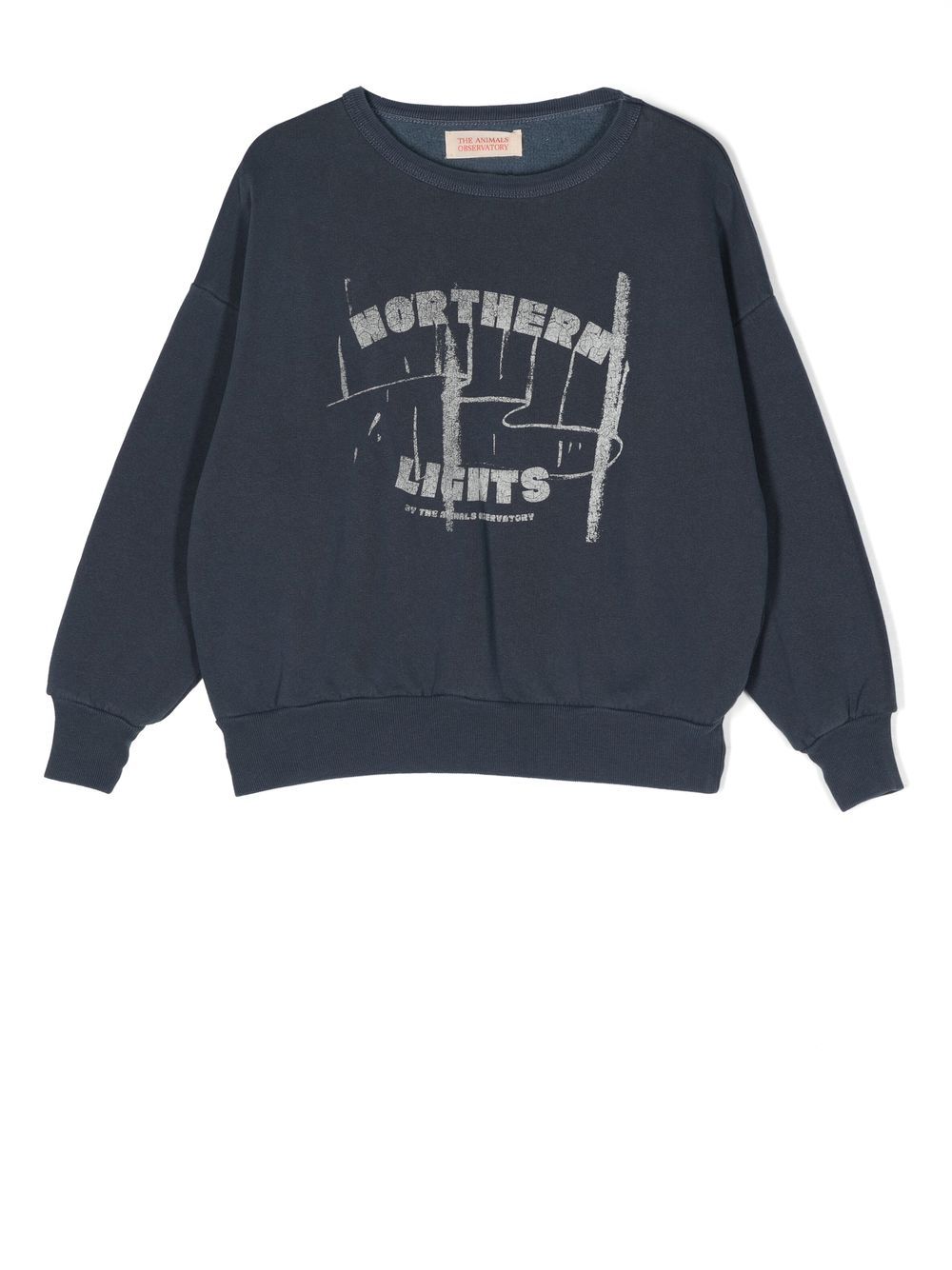 The Animals Observatory Graphic Logo-print Sweatshirt In Blau