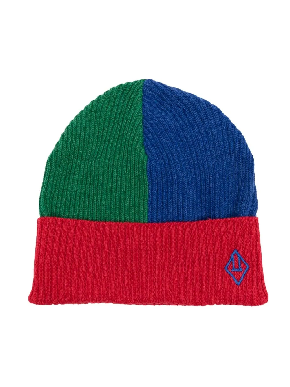 

The Animals Observatory colour-block ribbed-knit beanie - Blue