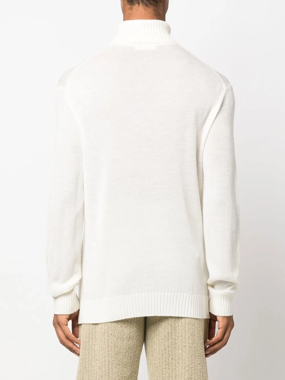 Jil Sander Roll Neck Knitted Sweater in Neutrals, view 4