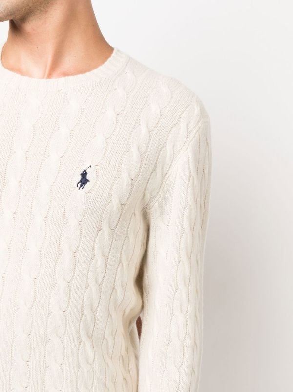 Polo Ralph Lauren embroidered-logo cable-knit Beanie - Farfetch