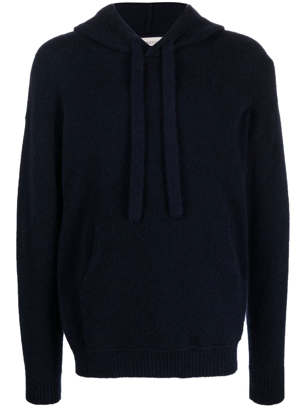 

Laneus knitted ribbed-trim hoodie - Blue