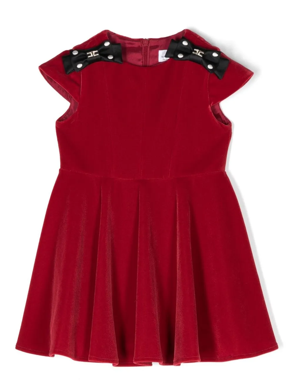 

Elisabetta Franchi La Mia Bambina vestido skater de terciopelo - Rojo