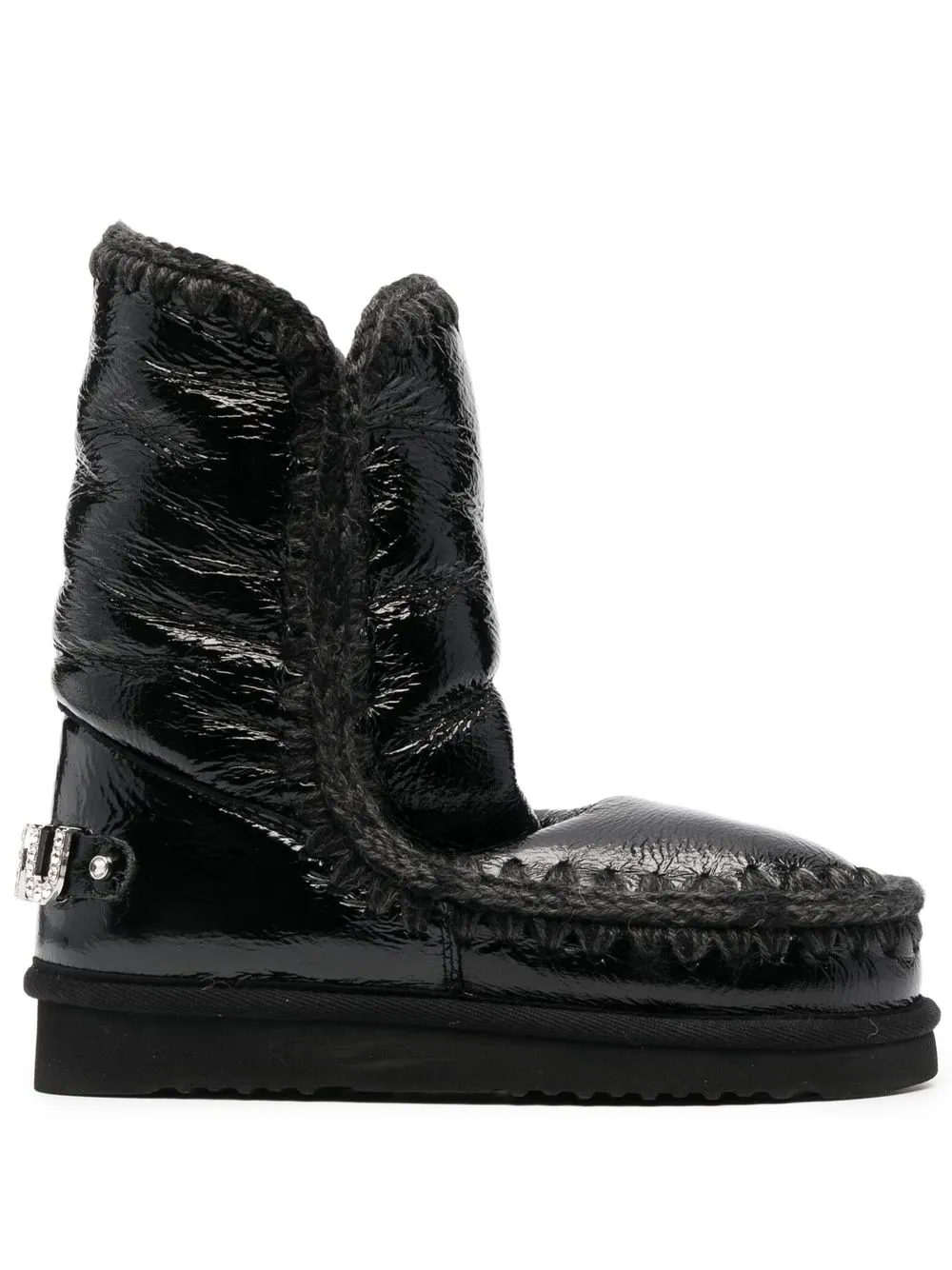 

Mou chunky slip-on leather boots - Black