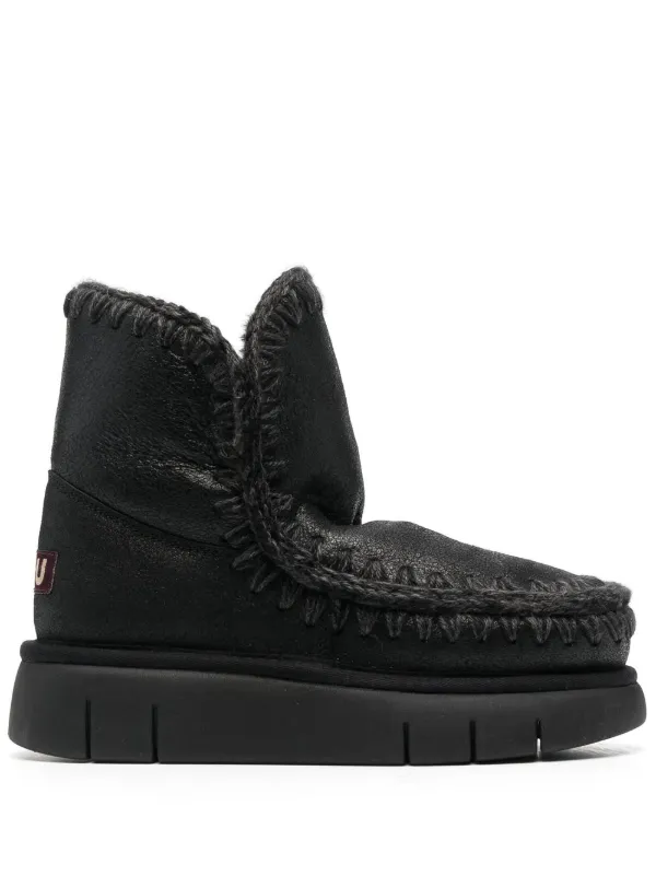 Mou Chunky Leather Boots Black FARFETCH
