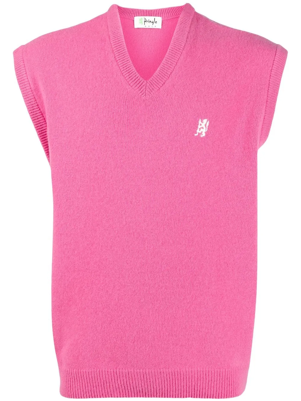 

Pringle of Scotland Golfing Lion-Logo sleeveless jumper - Pink