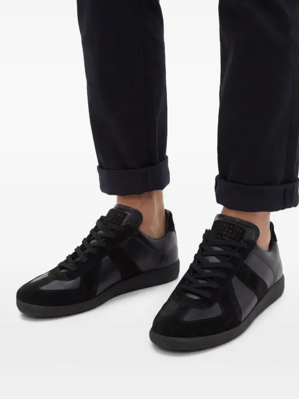 Maison Margiela Replica レザースニーカー | ブラック | FARFETCH JP