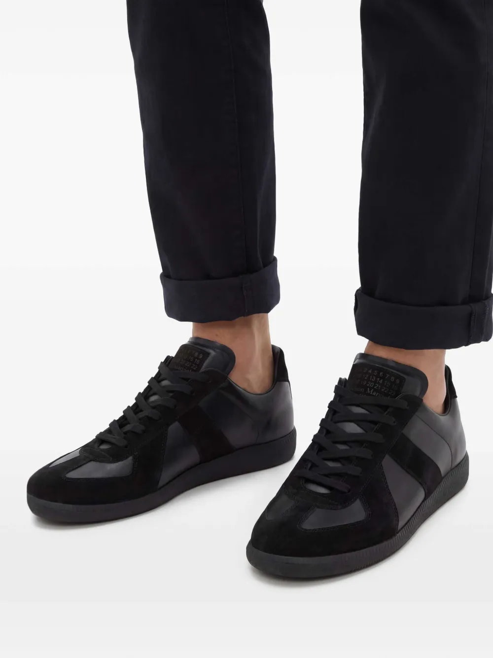 Maison Margiela Replica レザースニーカー | ブラック | FARFETCH JP