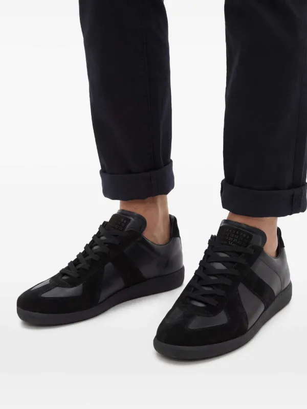 Maison Margiela Replica レザースニーカー | ブラック | FARFETCH JP