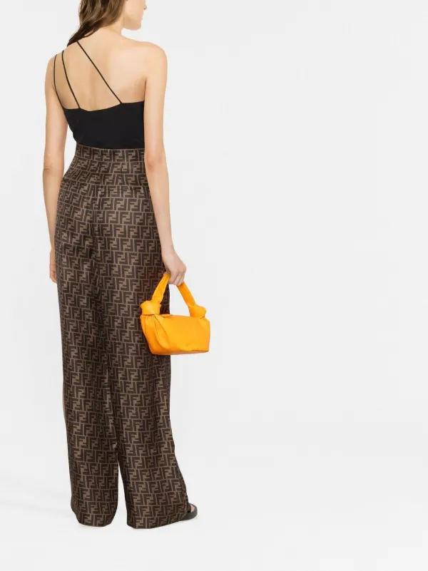 FENDI シルク ワイドパンツ | ブラウン | FARFETCH JP