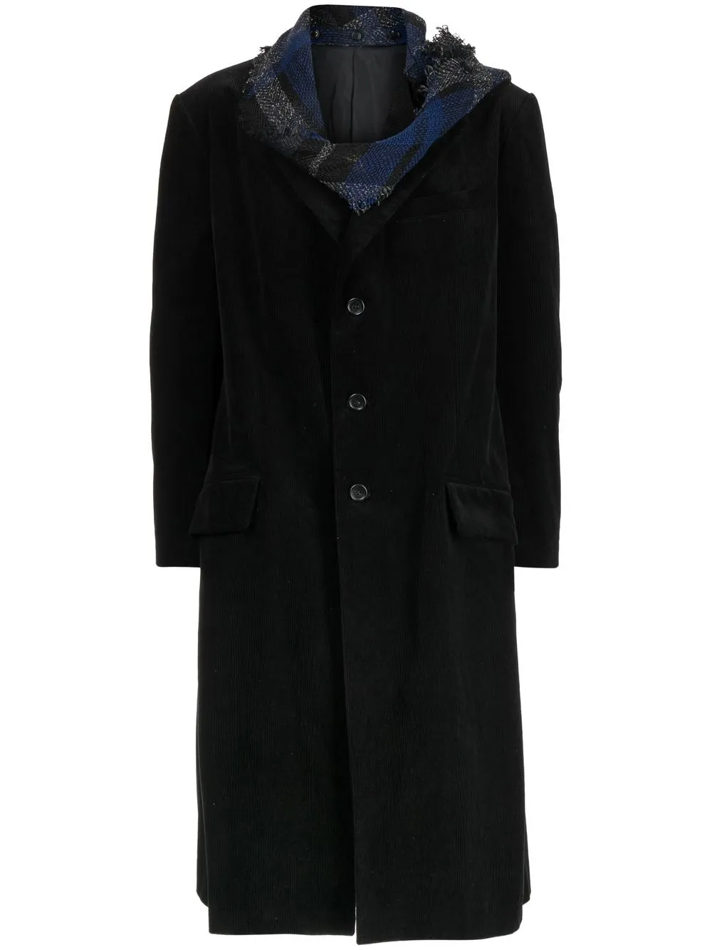 

Yohji Yamamoto scarf-detail single-breasted coat - Black